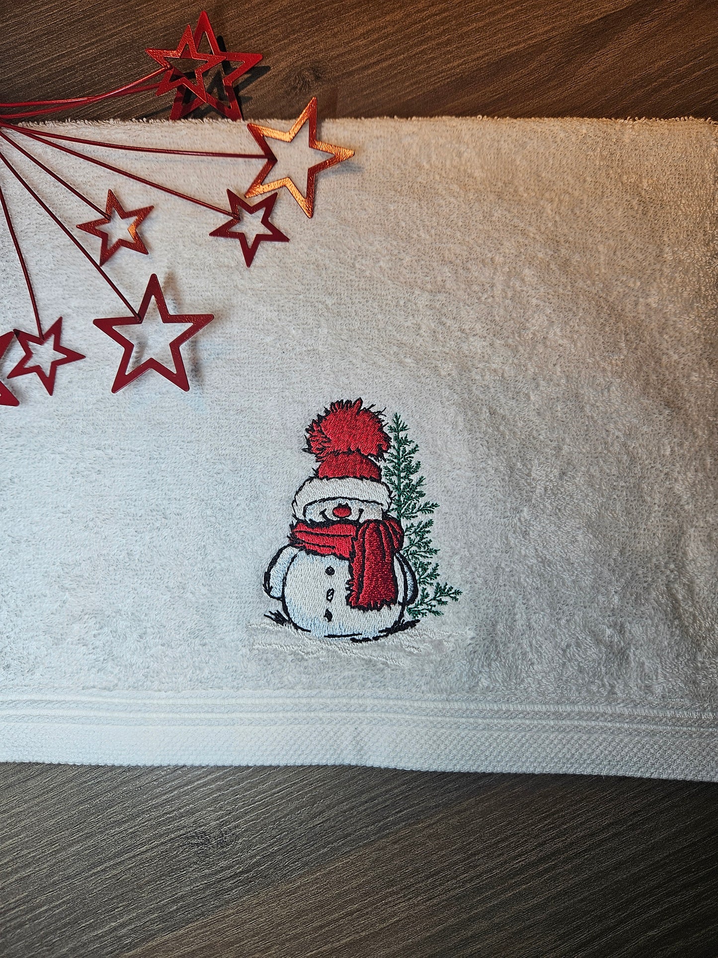 Serviettes éponges personnalisées brodées Noel SANS PRENOM 30X50 Cm