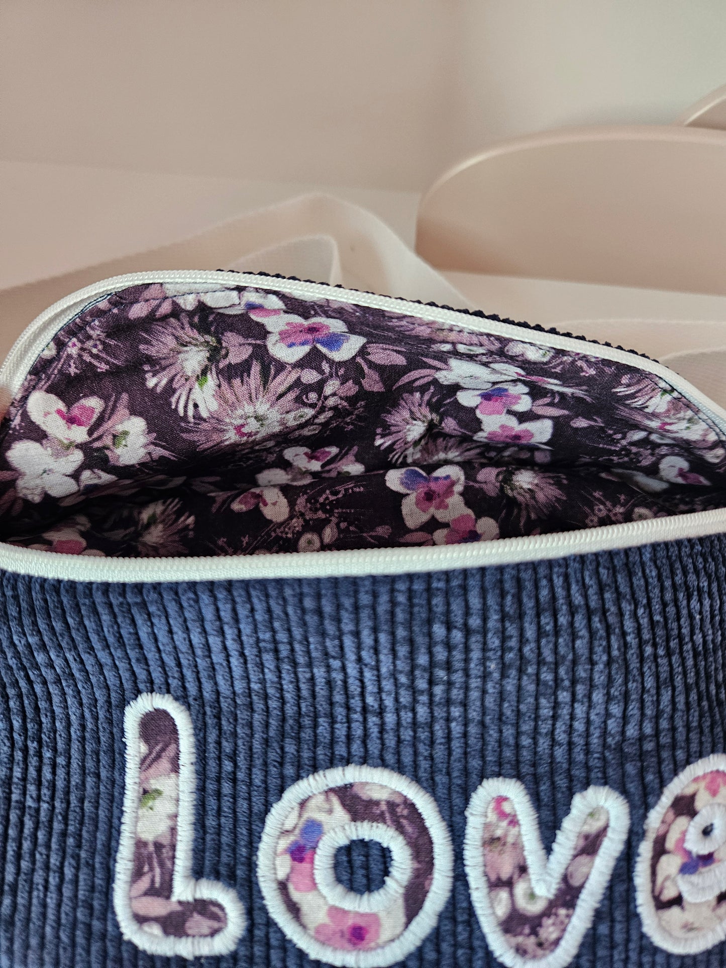 Sac banane velours marine