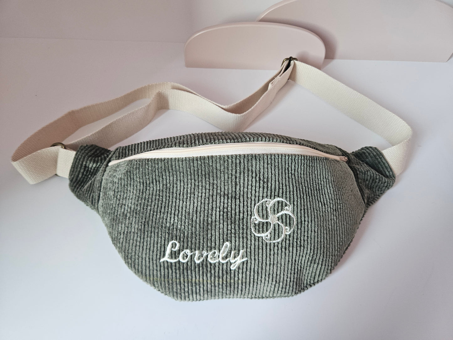 Sac banane velours vert