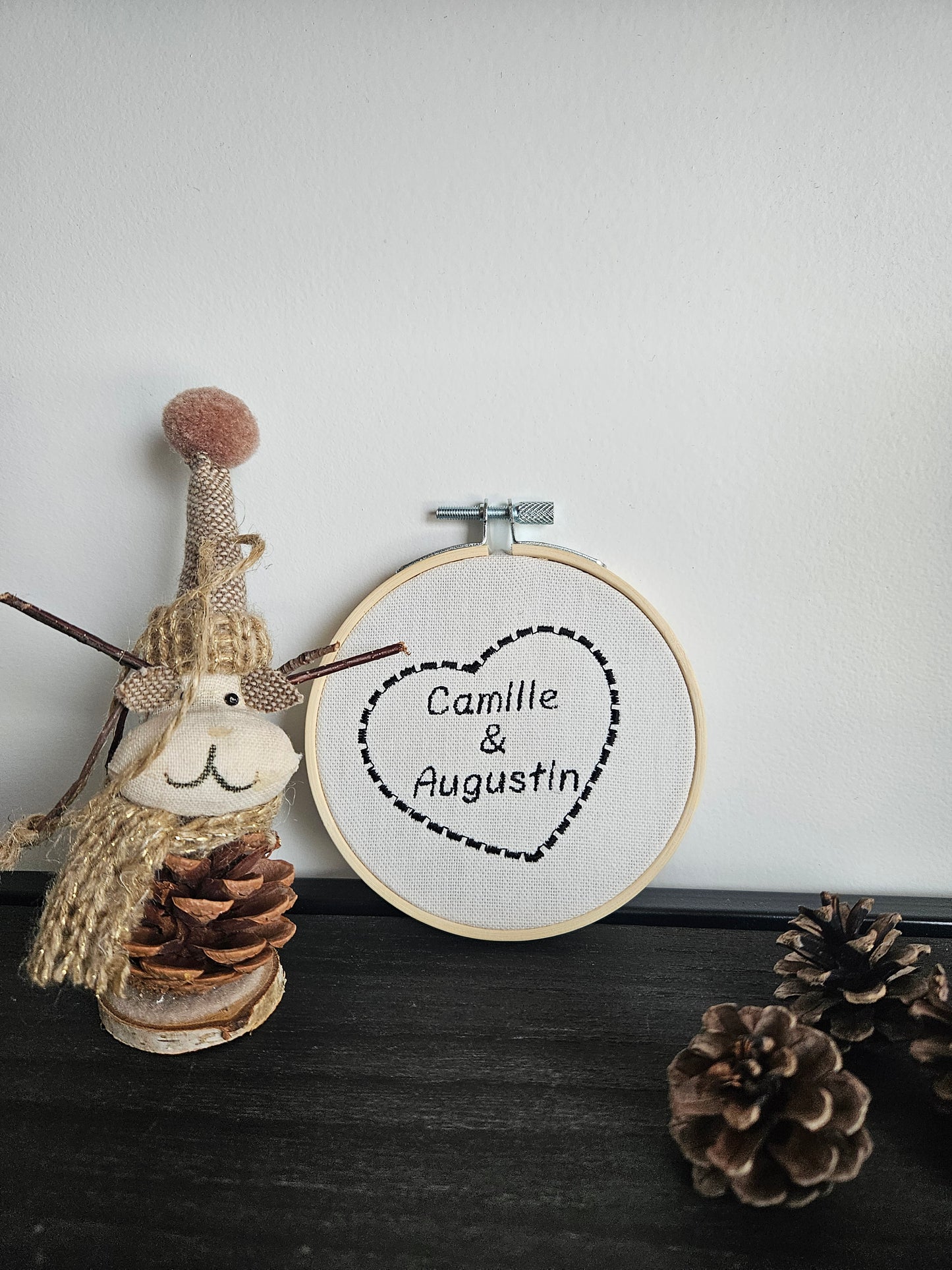 Cadre à composer soi même: diamètre 8 cm.